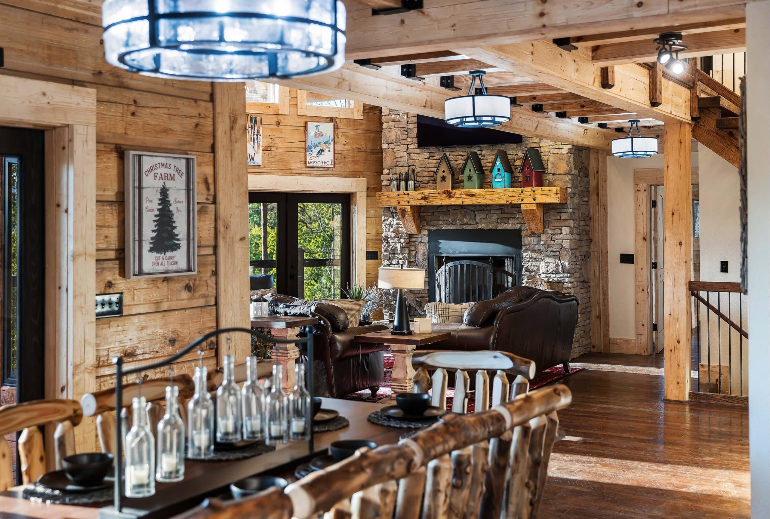 Log home interior