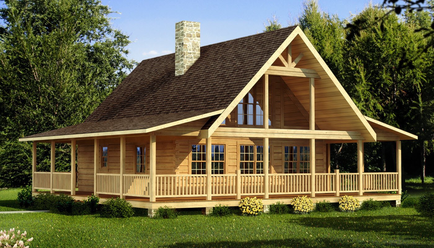 Carson - Plans & Information | Southland Log Homes  Front Elevation: Carson Front Elevation - Southland Log Homes