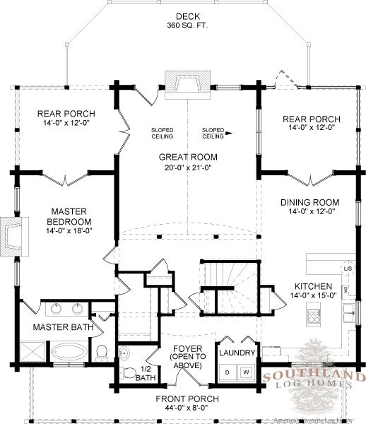 The Caroline I from Southland Log Homes