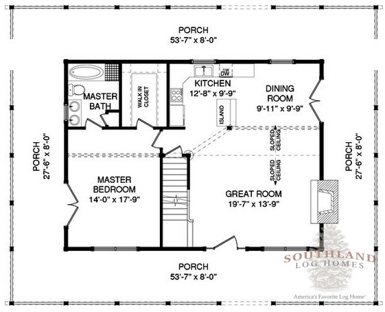 The Barbour First Floor from Southland Log Homes