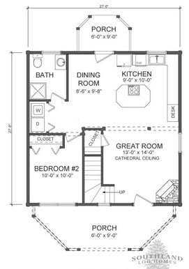 The Salem First Floor Floorplan from Southland Log Homes