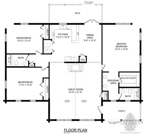 The Texan Floorplan from Southland Log Homes