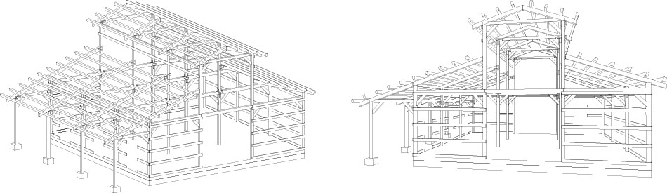 Wood Barn Kits from Southland Log Homes