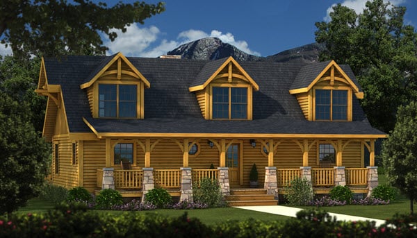 Southland Timber Frame Homes - Grand_Lake_TF_Front