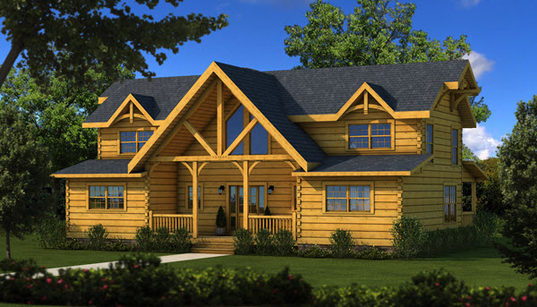 Southland Timber Frame Homes - River_Rock_TF_Front