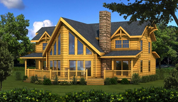 Southland Timber Frame Homes - River_Rock_TF_Rear